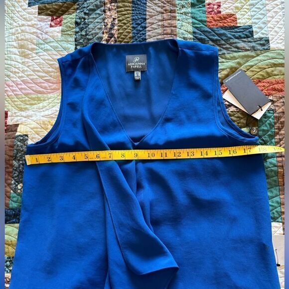 Adrianna Papell • Asymmetrical Dress • Sleeveless • Blue • Front Drape • Size 6 - Picture 4 of 9
